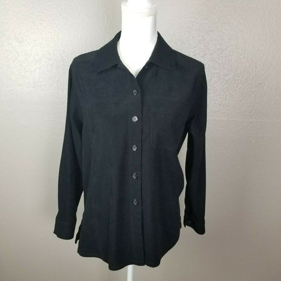 Talbots Black Button Front LIghtweight Jacket SP - Picture 1 of 6